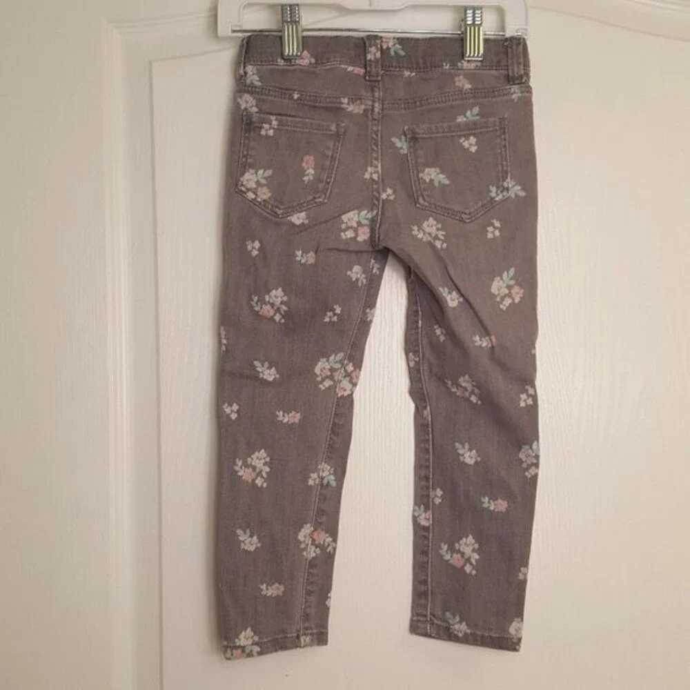 Oshkosh Gray Floral Stretch Denim Jeans